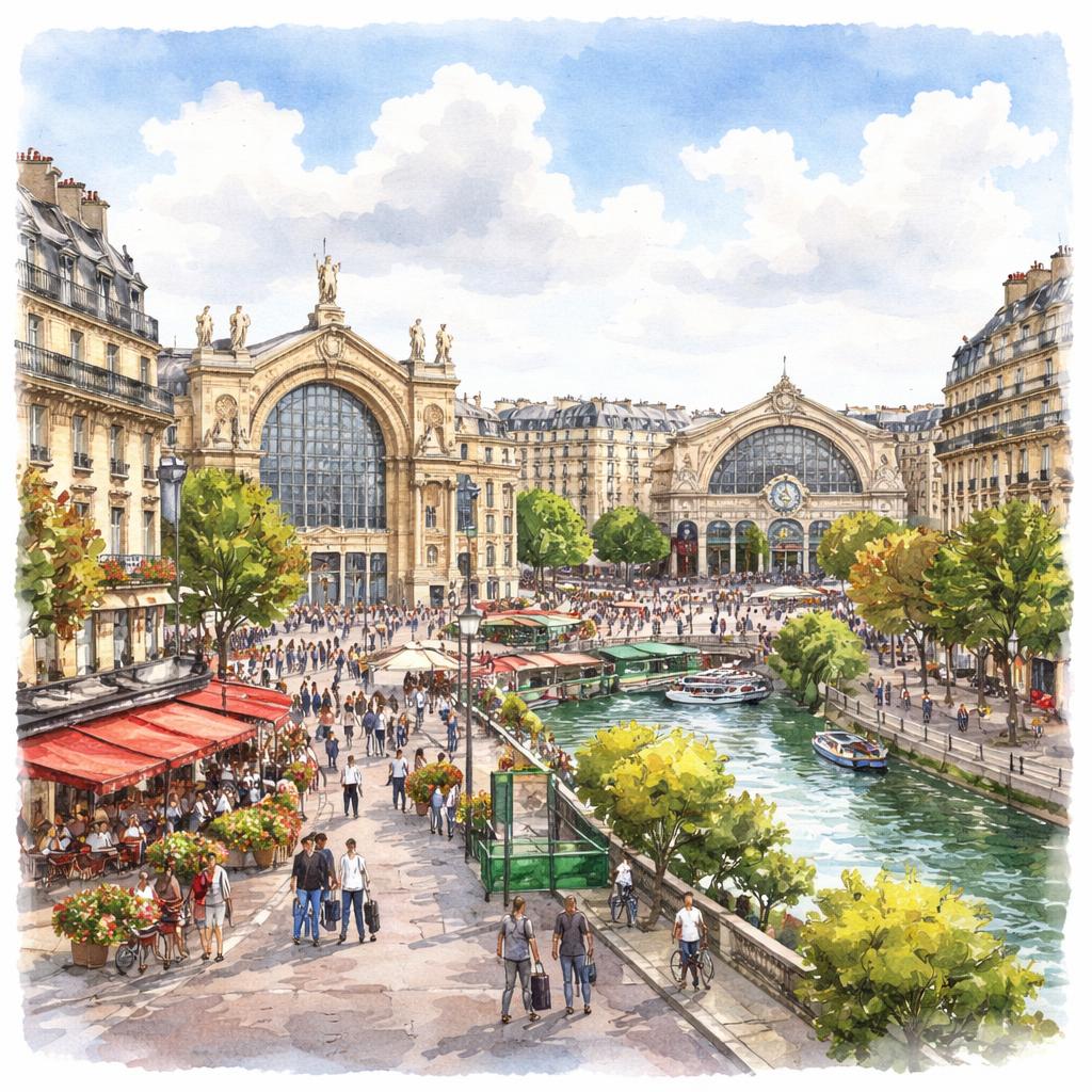 Paris 10e — aquarelle — France