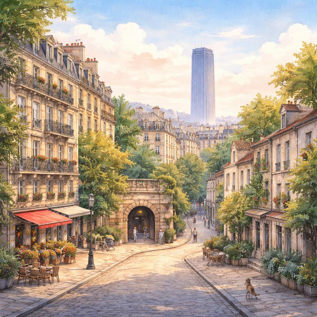 Paris 14e — aquarelle — France