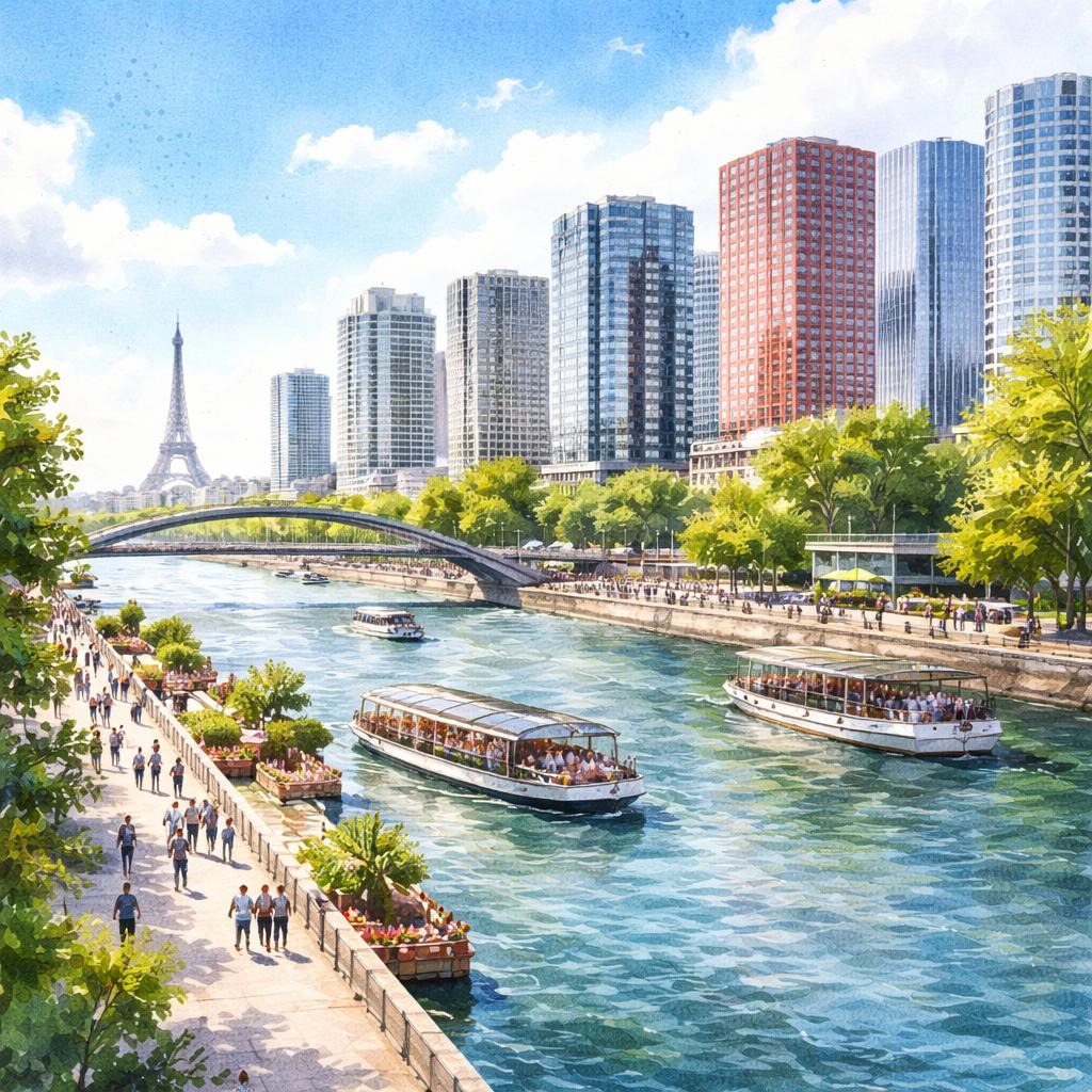Paris 15e — aquarelle — France