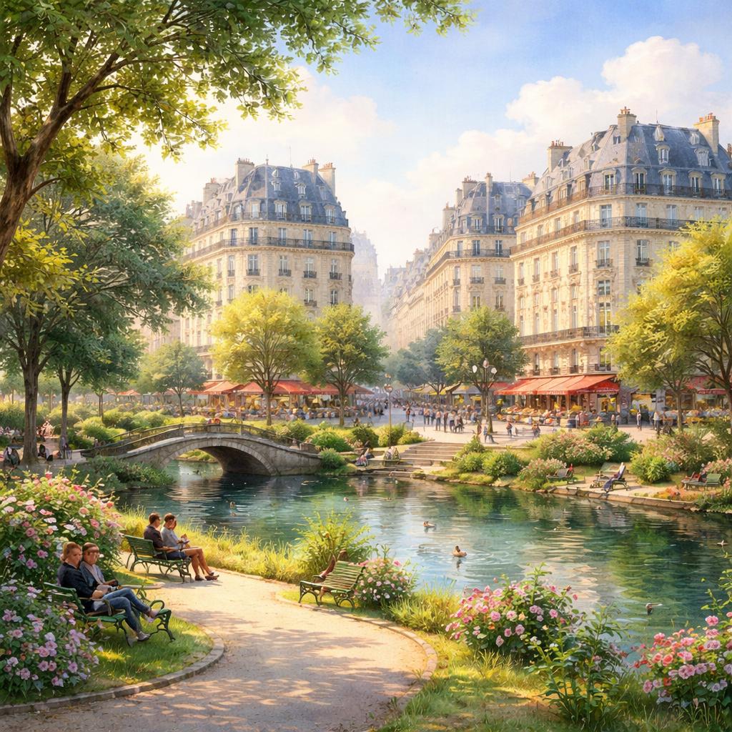 Paris 18e — aquarelle — France