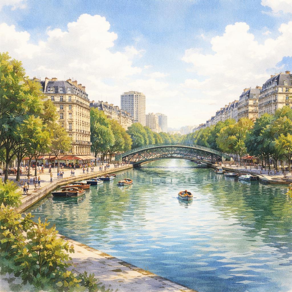 Paris 19e — aquarelle — France