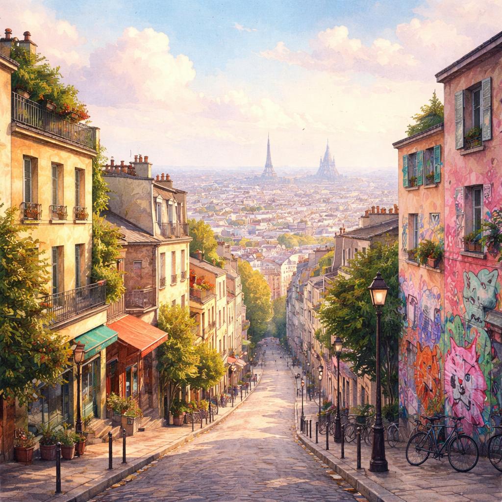 Paris 20e — aquarelle — France