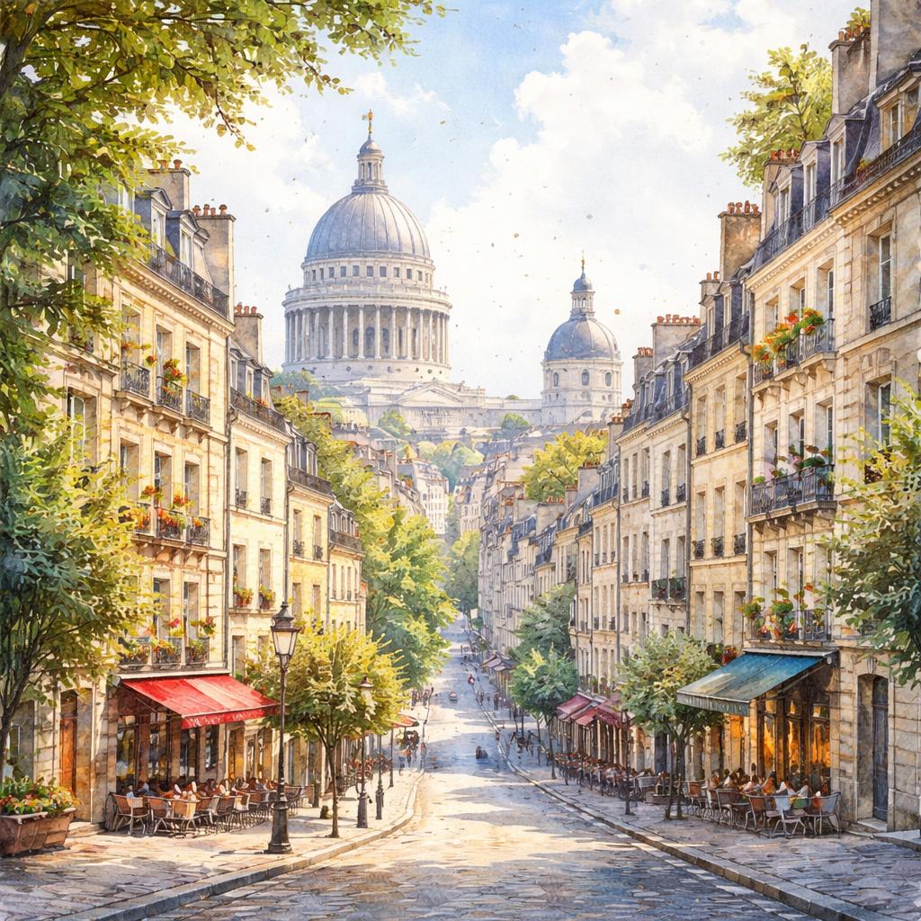 Paris 5e — aquarelle — France