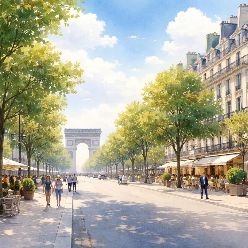 Paris 8e — aquarelle — France