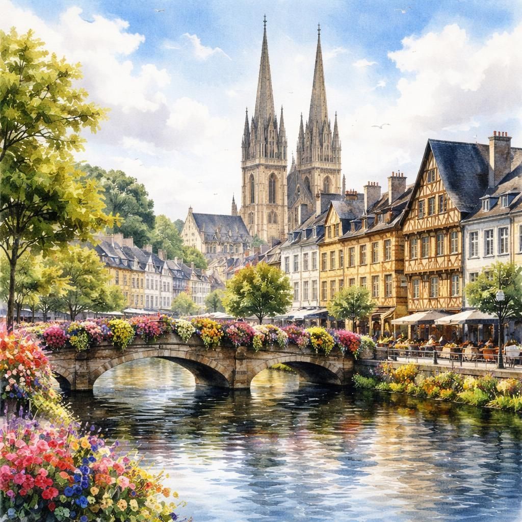 Quimper — aquarelle — France