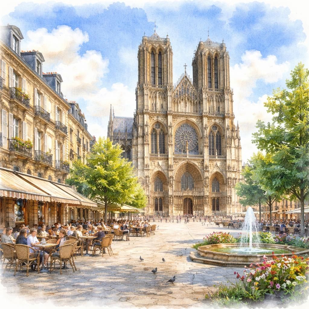 Reims — aquarelle — France