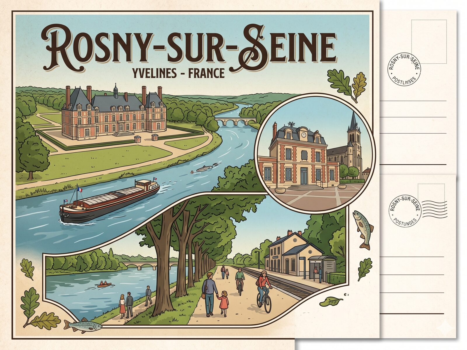 Rosny-sur-Seine — aquarelle — France