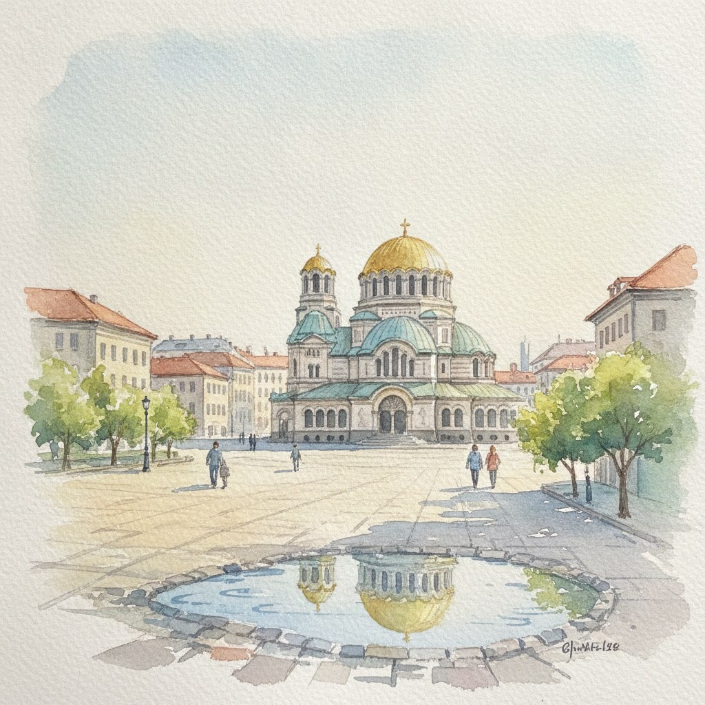 Sofia — aquarelle — Bulgarie