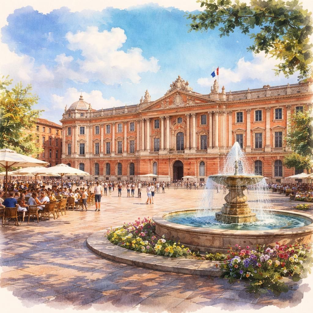 Aquarelle de Toulouse