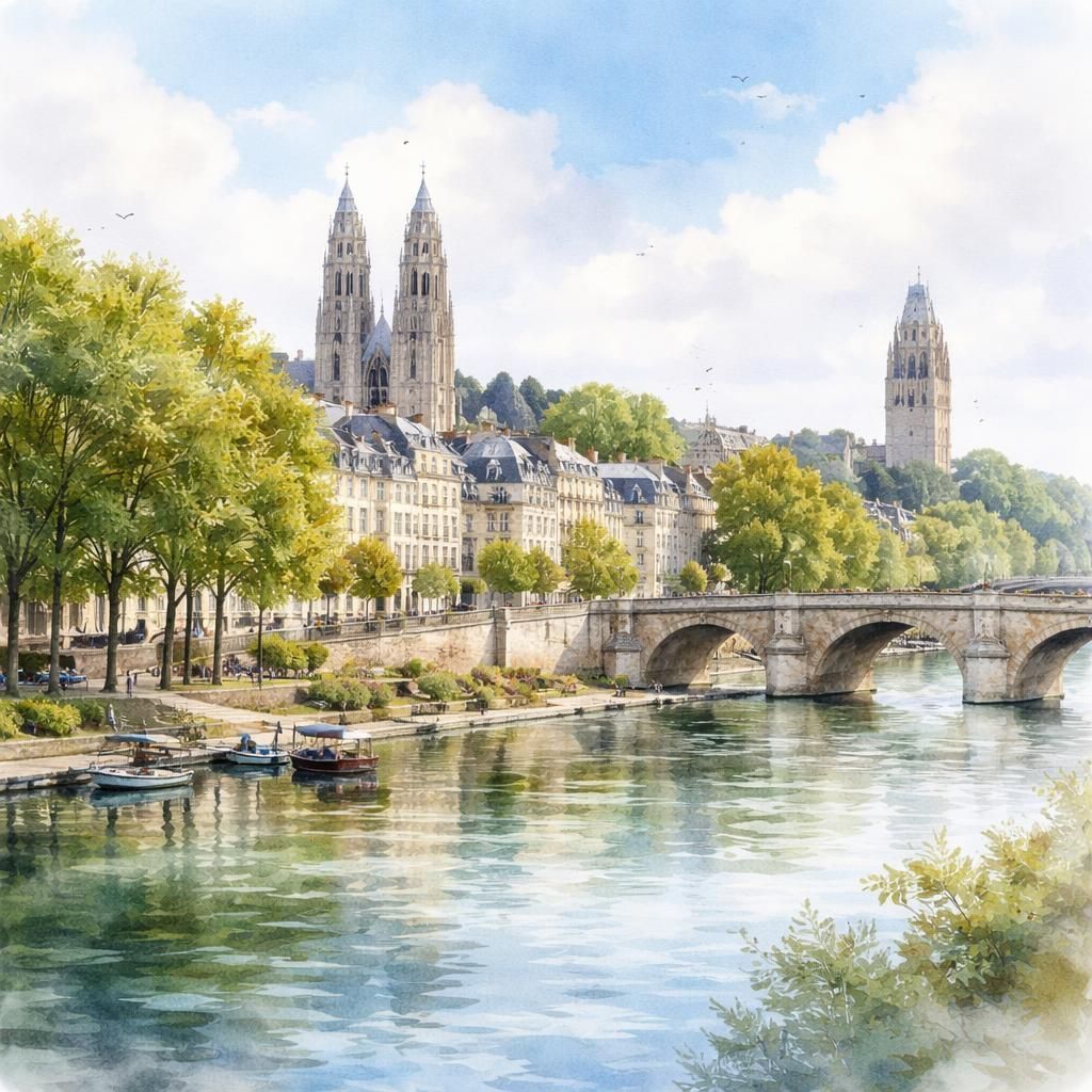 Tours — aquarelle — France