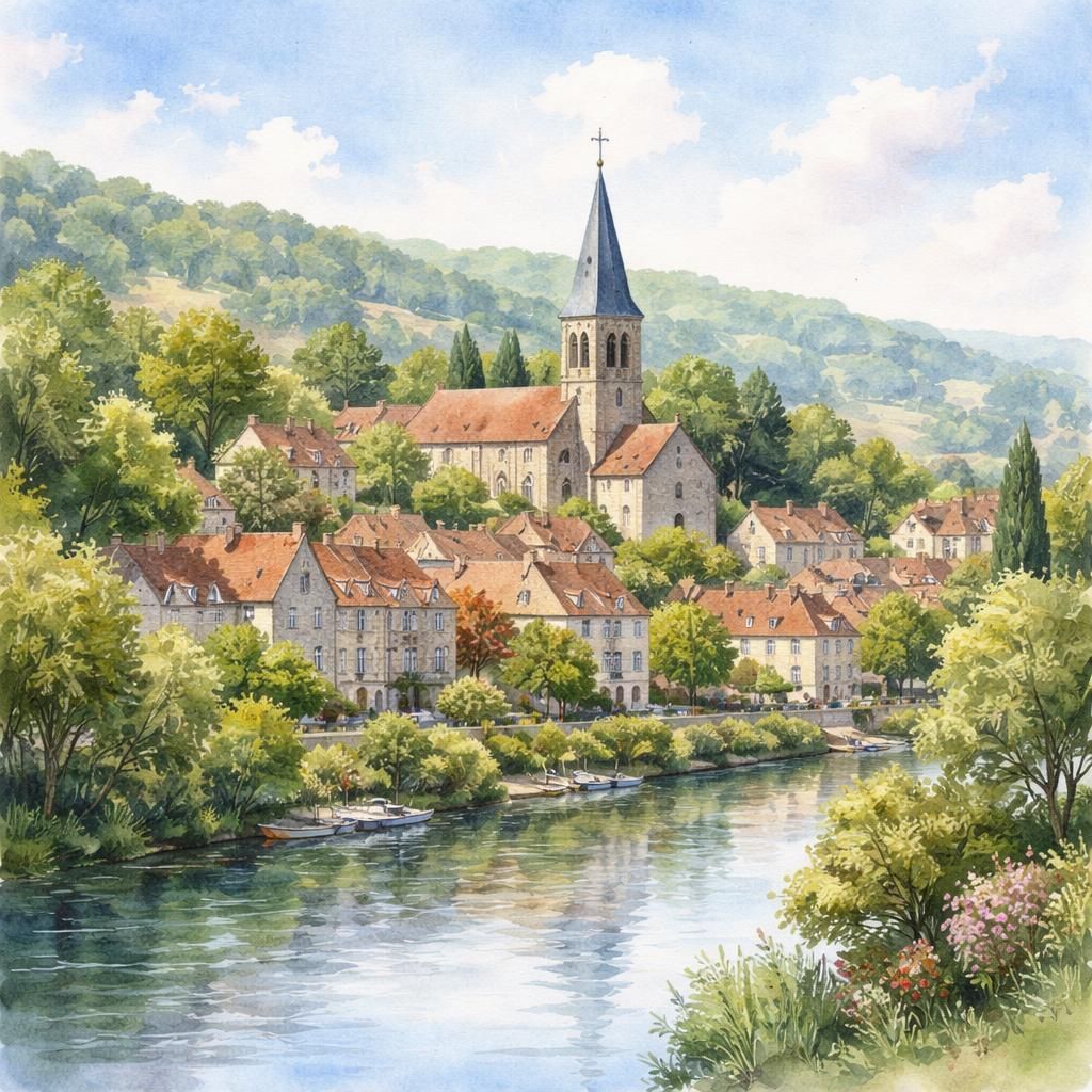 Vernouillet — aquarelle — France